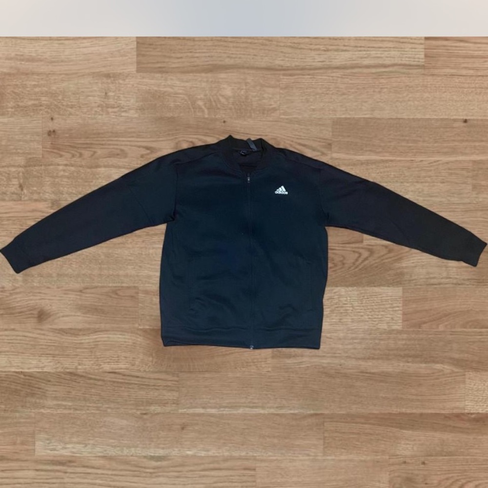 Adidas Black Zip Up Sweater Casual Knit